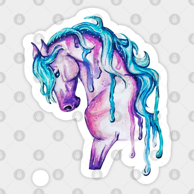 Watercolor Horse Sticker by Lady Lilac